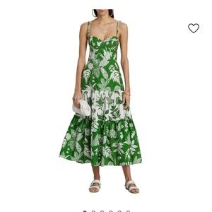 New Farm Rio Green and White Tropical Maxi Dress